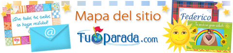 Mapa del sitio Tu Parada, índice y secciones
